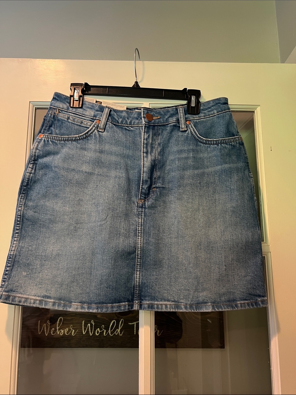 Wrangler Retro Bailey High Rise Denim Mini Skirt